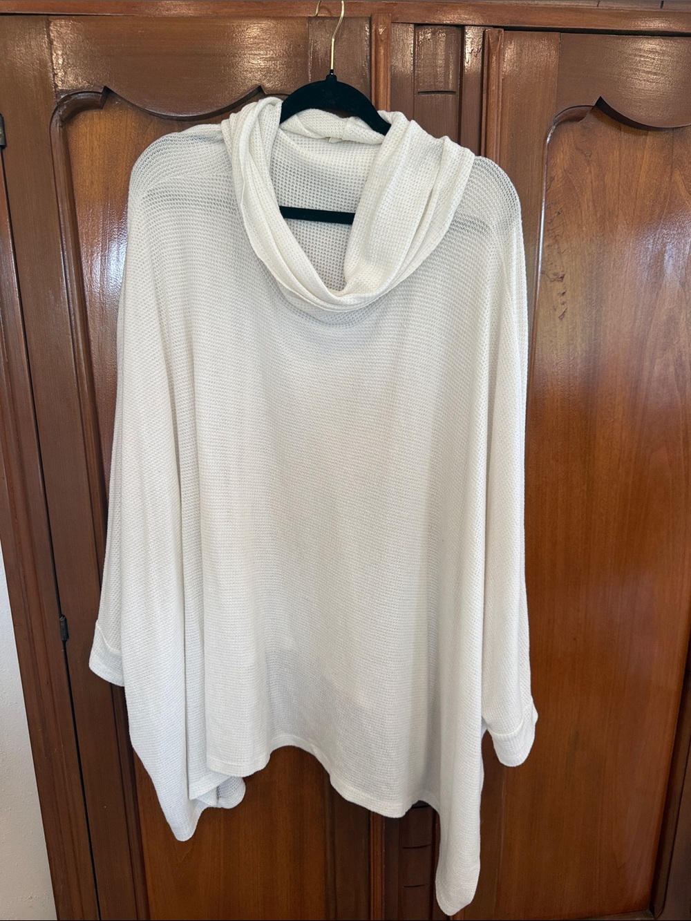 Maurices Cream Cowl Neck Poncho Sweater